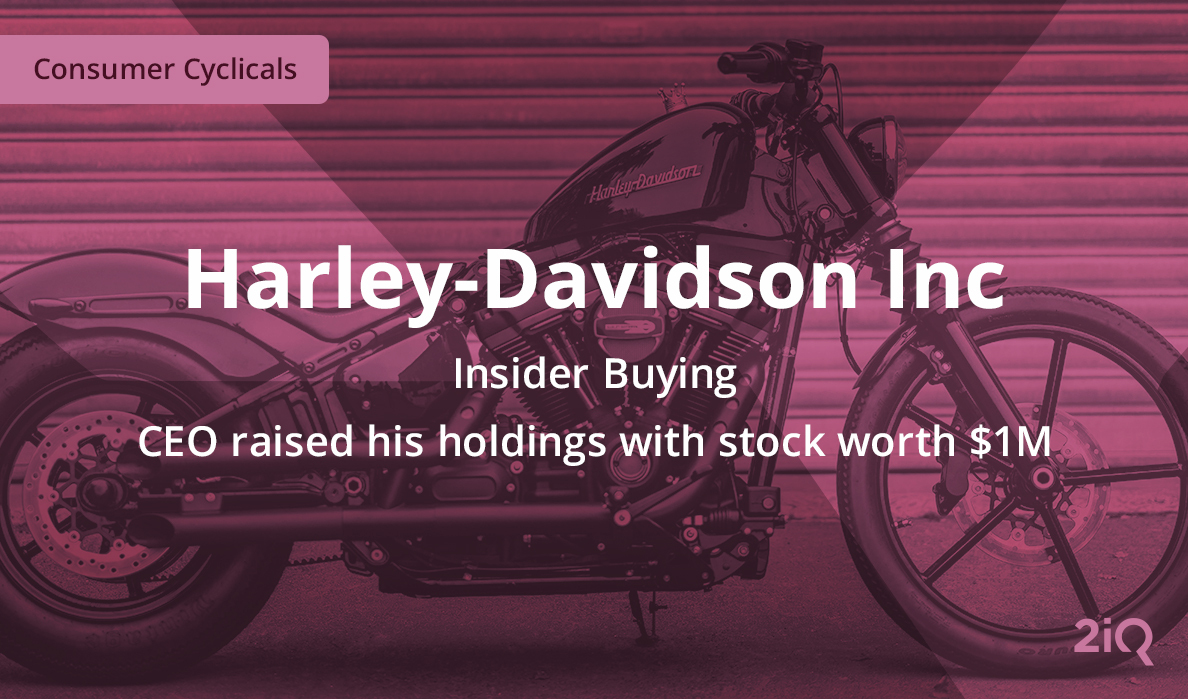 The image's background depicts a black motor bike , with the blog introduction mentioning the insider raised his holdings on top.