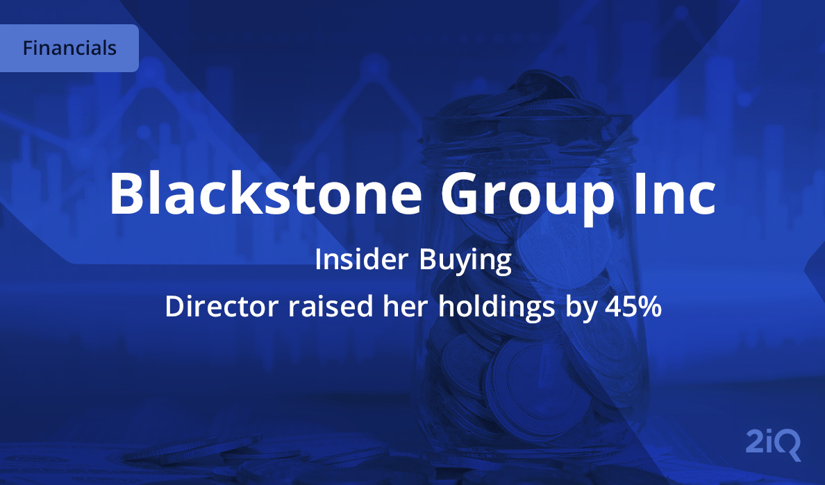 The image's background depicts a bottle full of coins, with the blog introduction mentioning the insider increase her holdings on top.