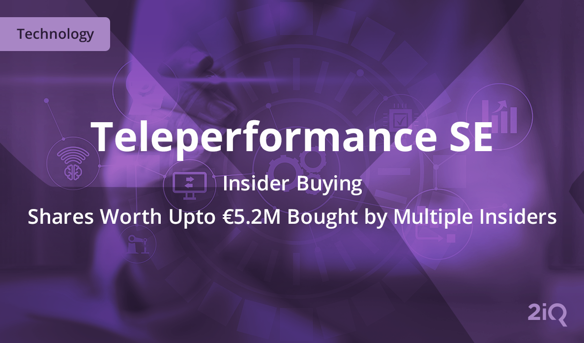 The image's background depicts rpa concept with blurry hand touching screen with the blog introduction mentioned that shares worth upto €5.2M bought by multiple insiders on top.