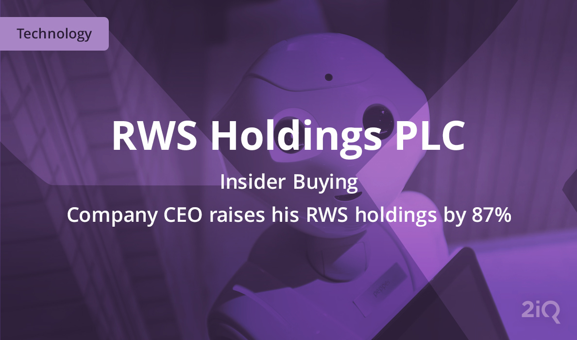 The image's background depicts white robot near brown wall, with the blog introduction mentioning the insider his RWS holdings by 87% on top.