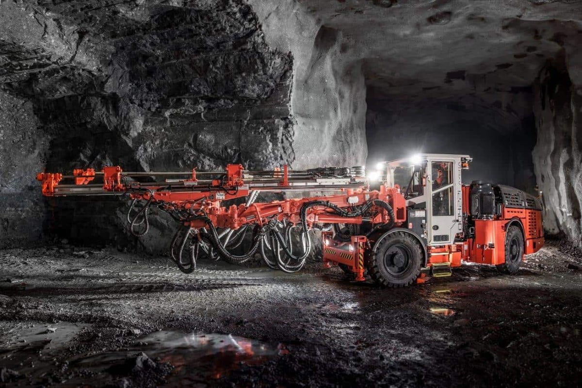 A mining jambo is shown here in a cave for mining.