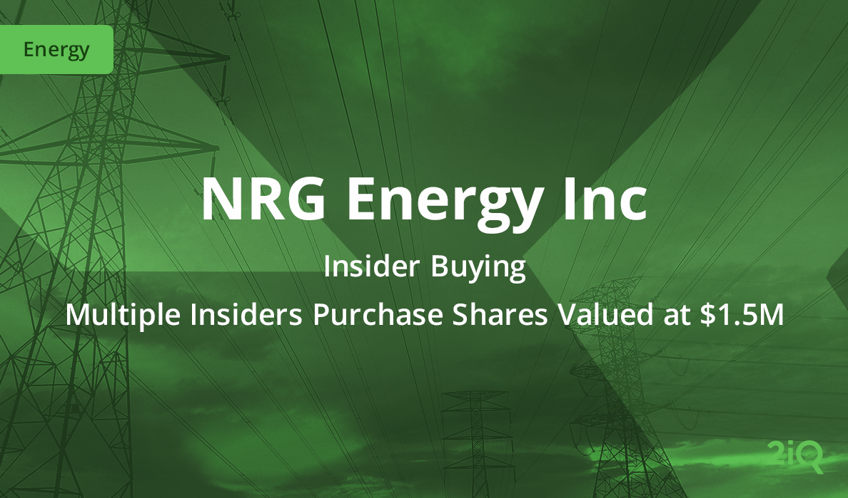 The image's background depicts transmission tower under gray sky, with the blog introduction mentioned that multiple insiders purchase shares valued at $1.5M on top.
