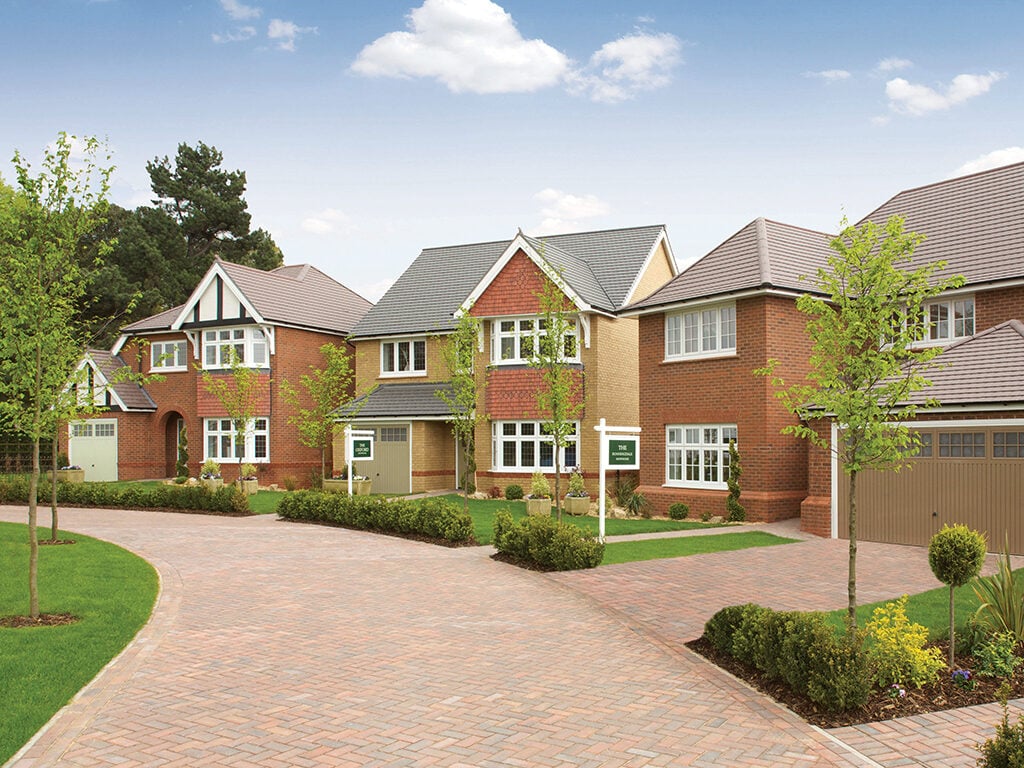 Redrow PLC's houses are arranged in a lane with lovely front gardens.