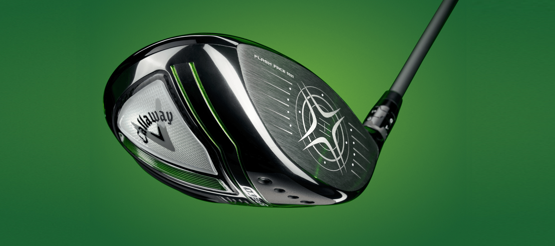 A golf wedge - a Callaway Golf Co product - is shown on a green backdrop.